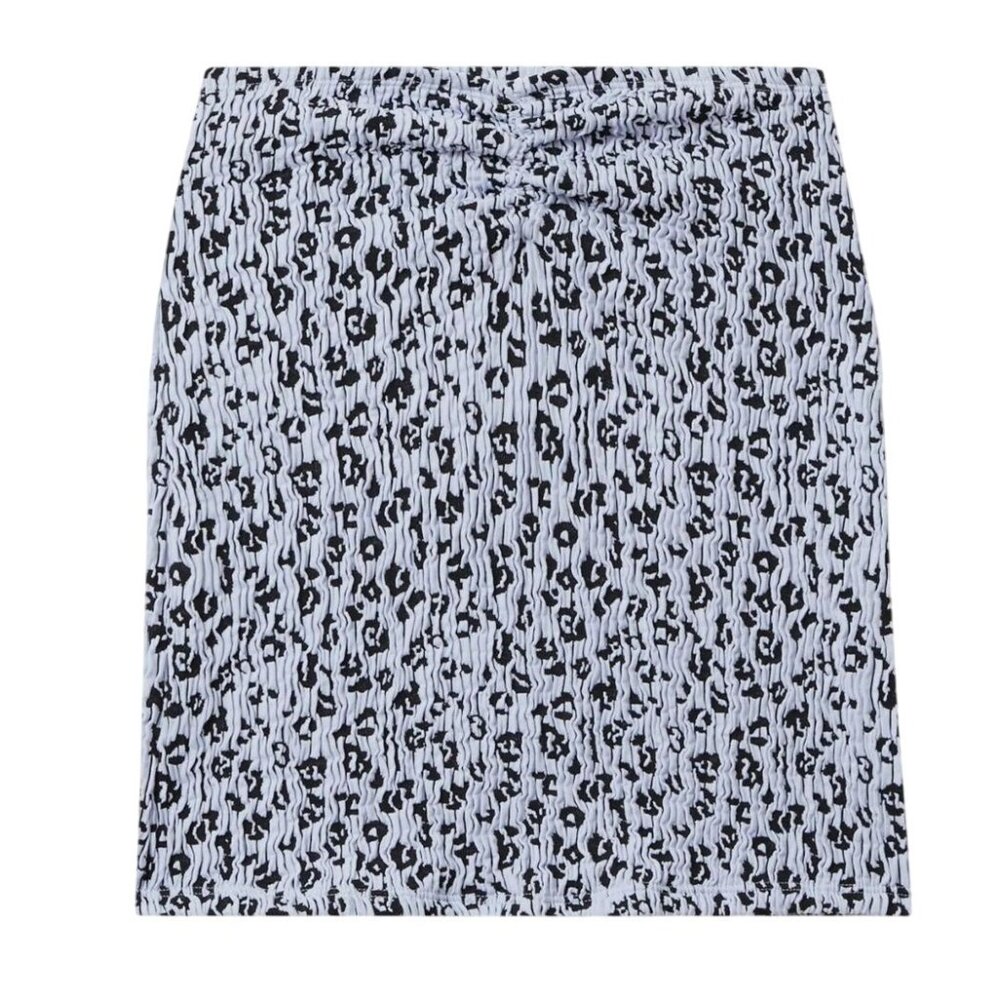 Good American Always Fits Textured Leopard Print Mini‎ Skirt Size S/M Blue Black